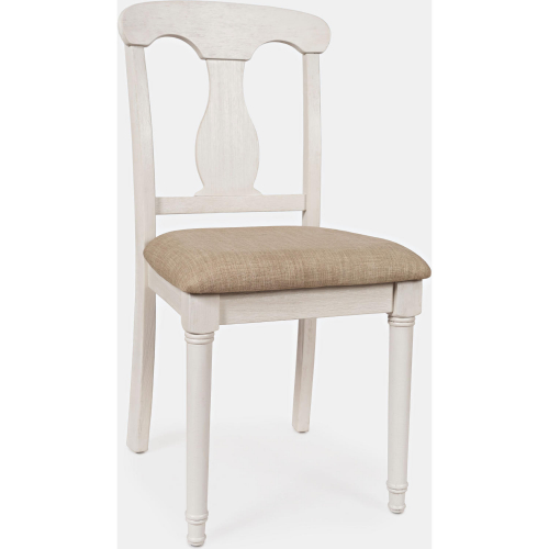 Grafton Farms Desk Chair Brushed White Wood & Cream Fabric